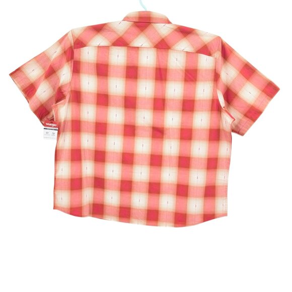 Wrangler Men's Cowboy Red/Tan Plaid Short Sleeve Button-Up Shirt Size 3XL NWT - Picture 2 of 11